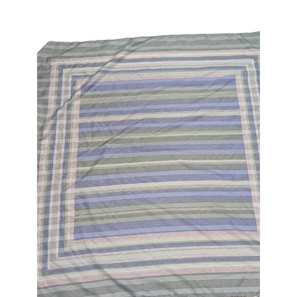 Scarf wrap  purple gray green white checks strips  polyester rolled edge 44" x 4 - Picture 7 of 9